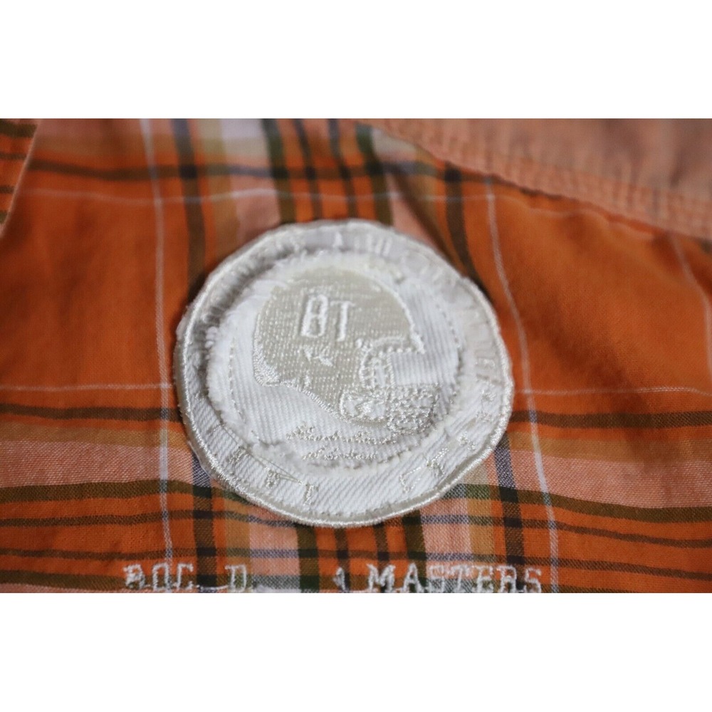 Rocawear Shirt Mens 3XL Black Orange Plaid Western Hip Hop Streetwear Button-Up - Picture 5 of 13